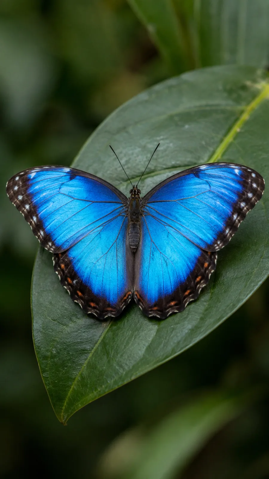 Schmetterling mit blauen Flügeln